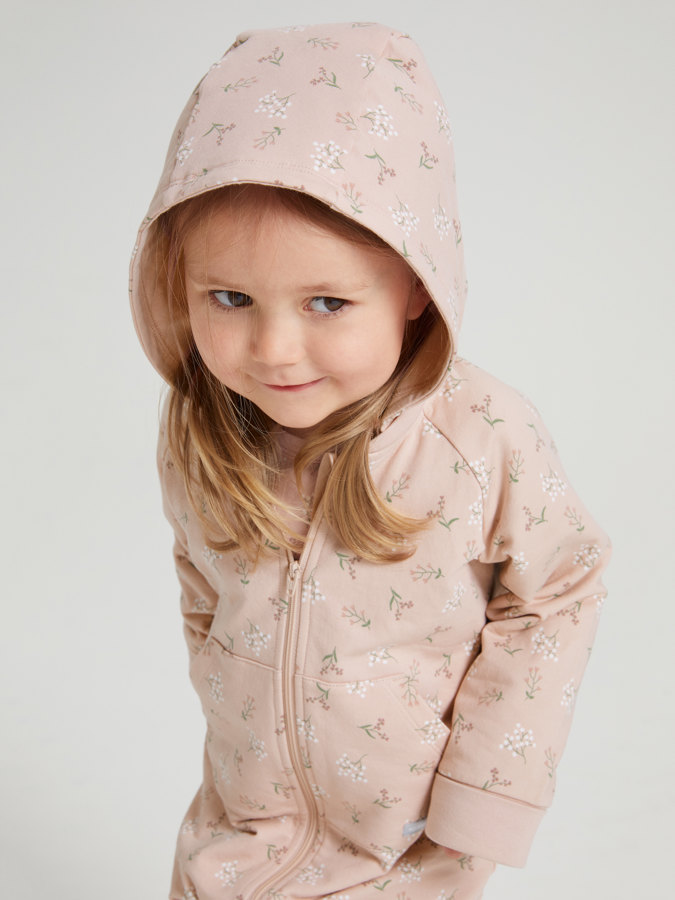 Overall med borstad insida blommig Overall med borstad insida blommig