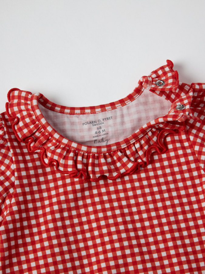 Kortärmad body rutig Kortärmad body rutig