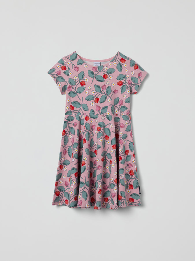 Kortärmad snurrklänning jordgubbar Kortärmad snurrklänning jordgubbar