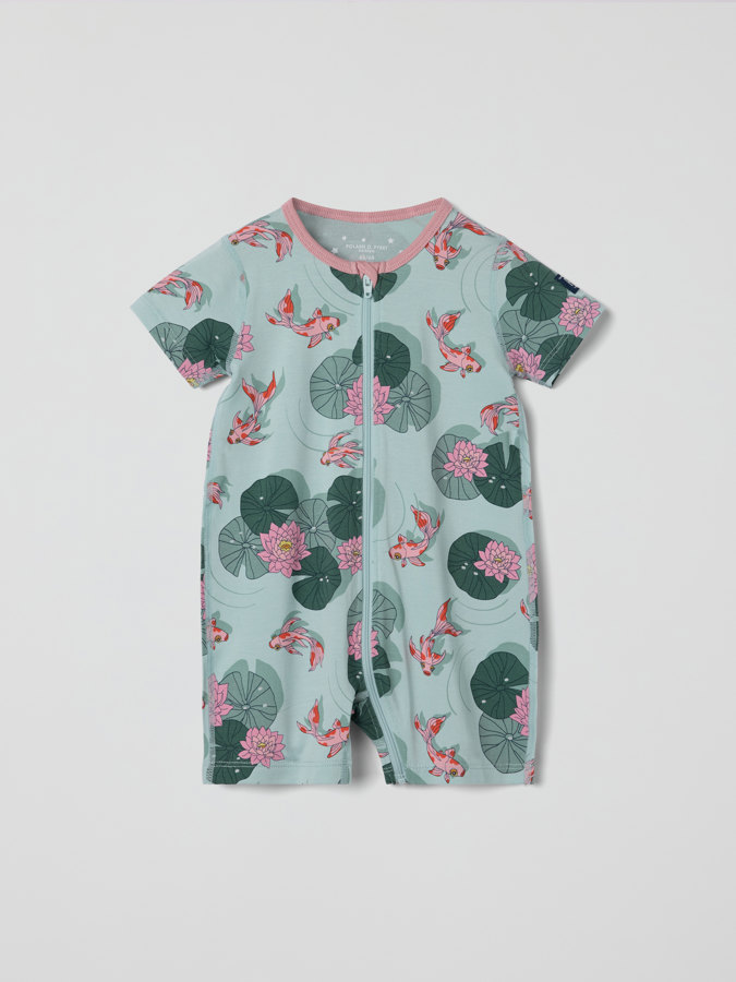 Kortärmad pyjamasoverall hav
