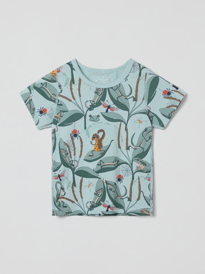 Kortärmad tvådelad pyjamas ödlor