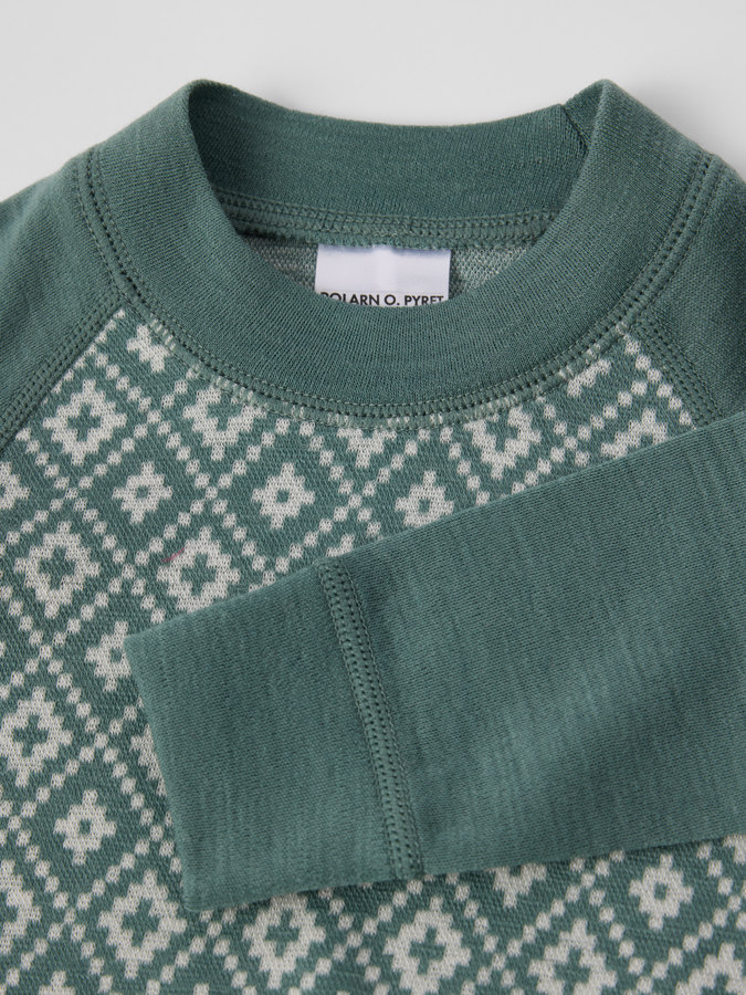 Långärmad body merinoull jaquard Långärmad body merinoull jaquard