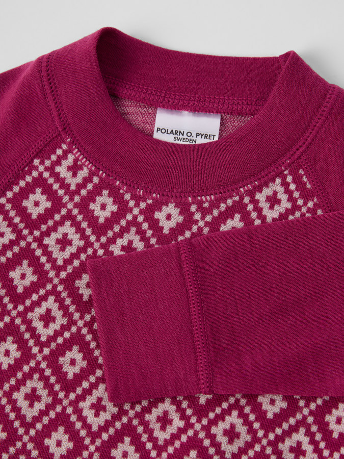 Långärmad body merinoull jaquard Långärmad body merinoull jaquard