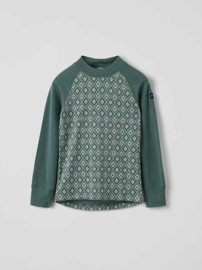 Långärmad tröja merinoull jaquard Långärmad tröja merinoull jaquard