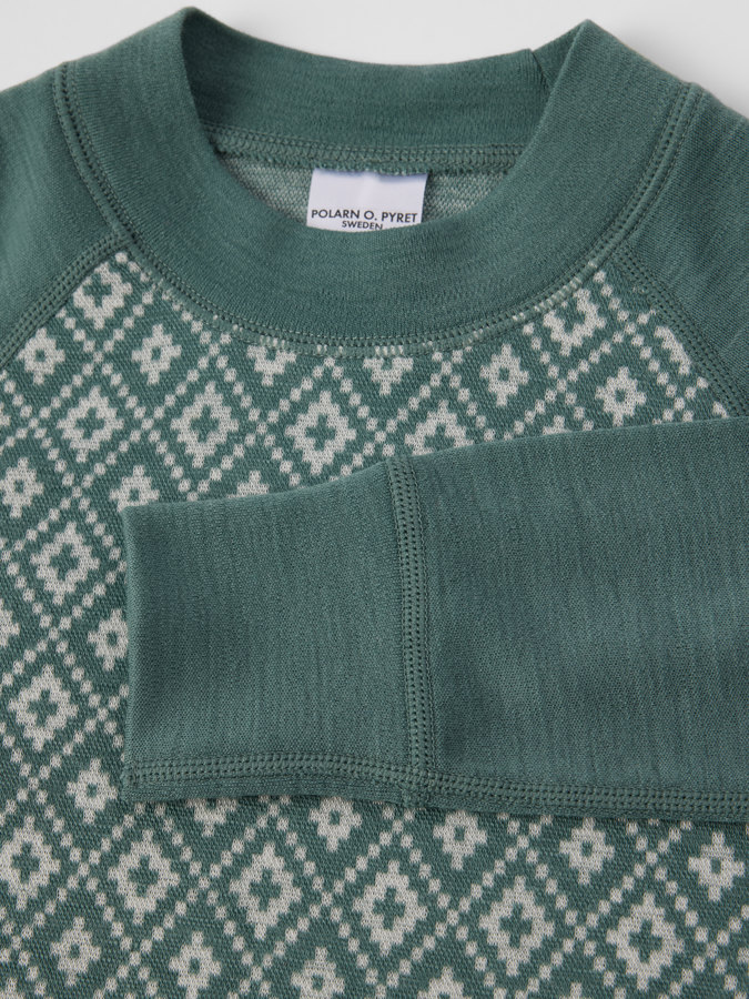 Långärmad tröja merinoull jaquard Långärmad tröja merinoull jaquard