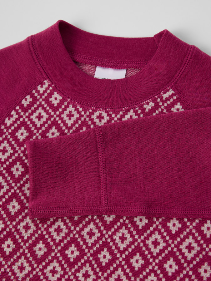 Långärmad tröja merinoull jaquard Långärmad tröja merinoull jaquard