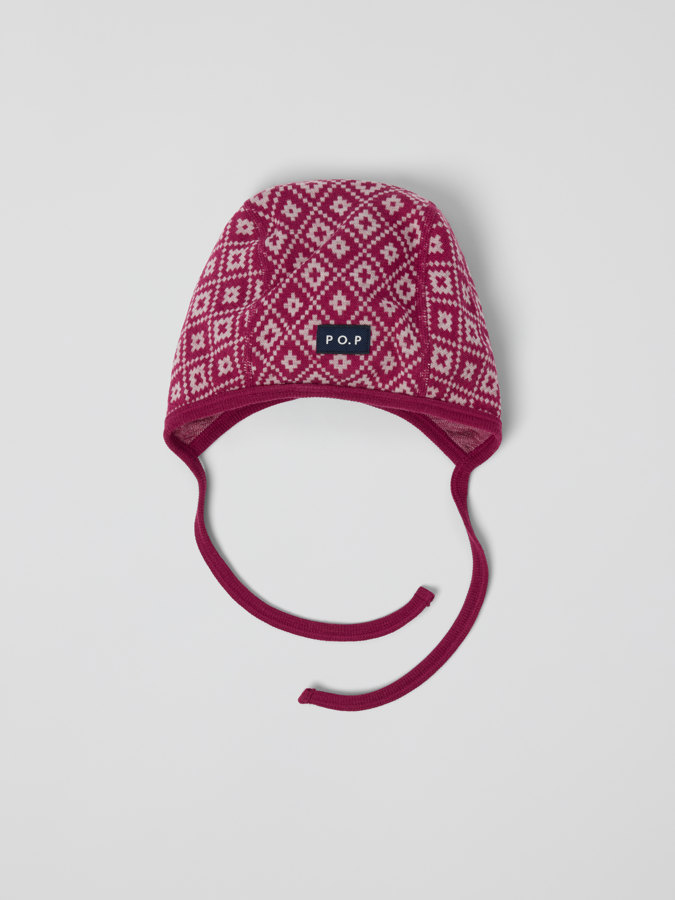 Hjälmmössa merinoull jaquard Hjälmmössa merinoull jaquard