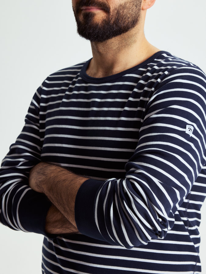 Långärmad vuxen t-shirt randig