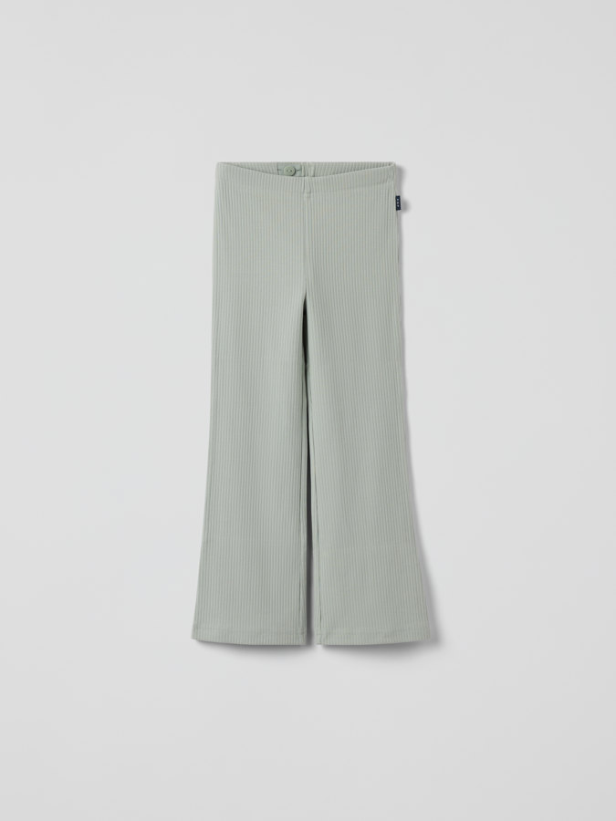 Ribbade leggings med utsvängda ben