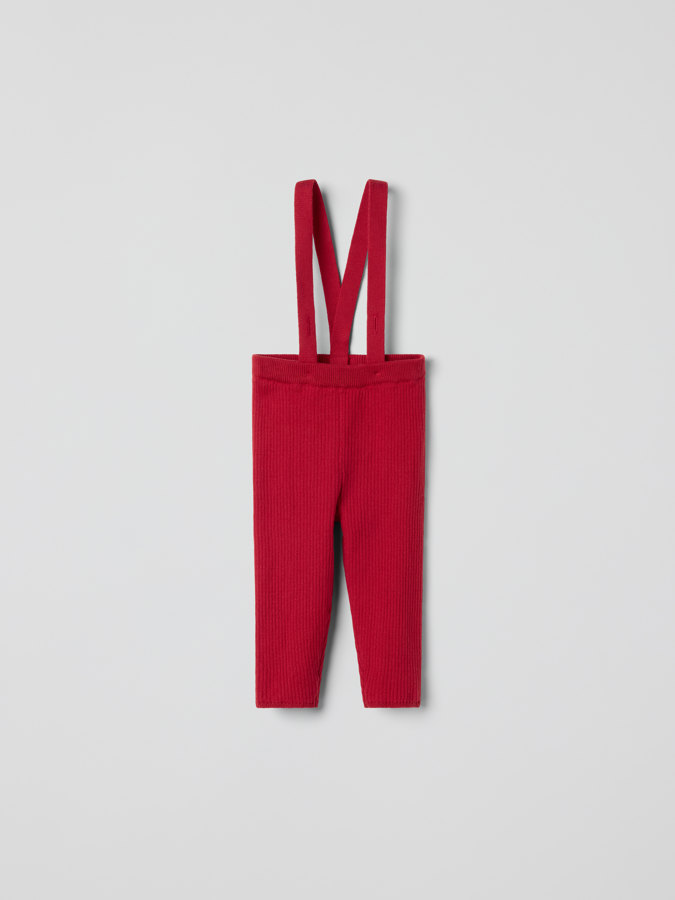 Stickad hängselbyxa