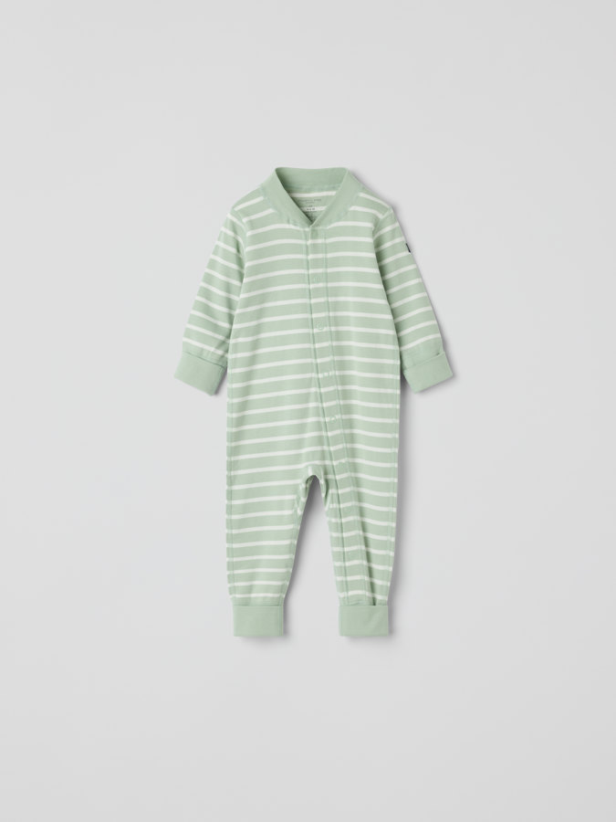 Trikåoverall randig