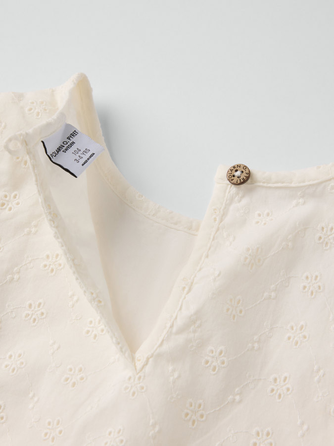 Vävd blus med volanger Vävd blus med volanger