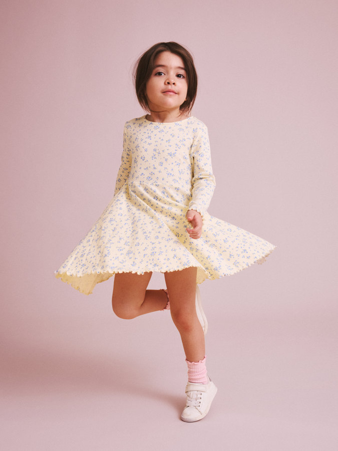 Snurrklänning blommig