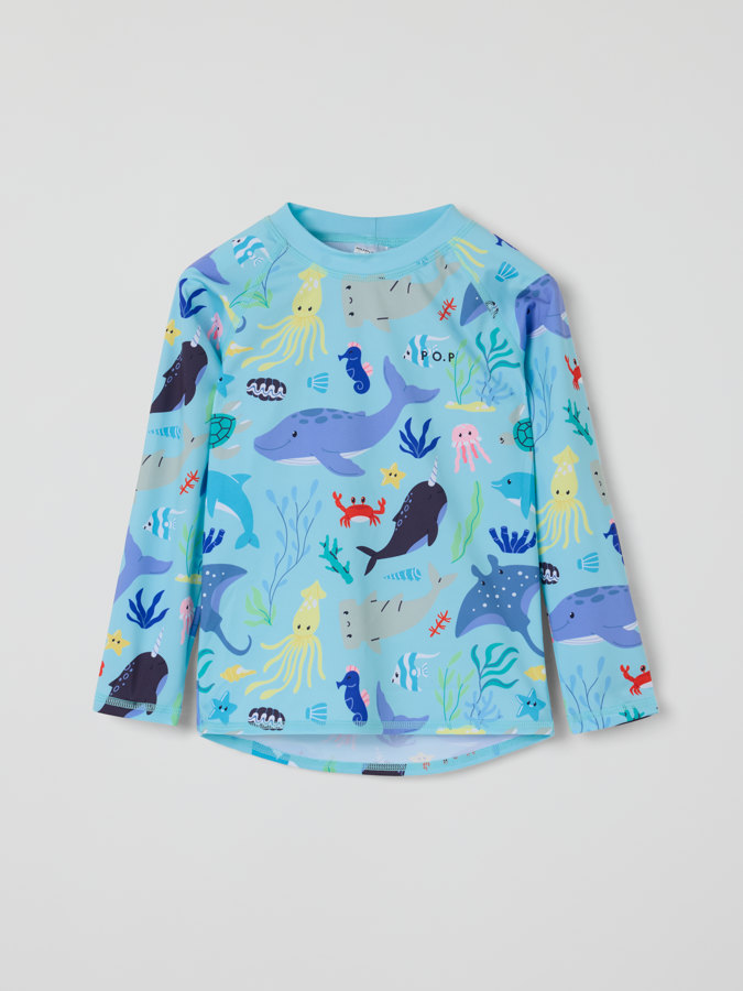 Långärmad UV-tröja undervattensdjur