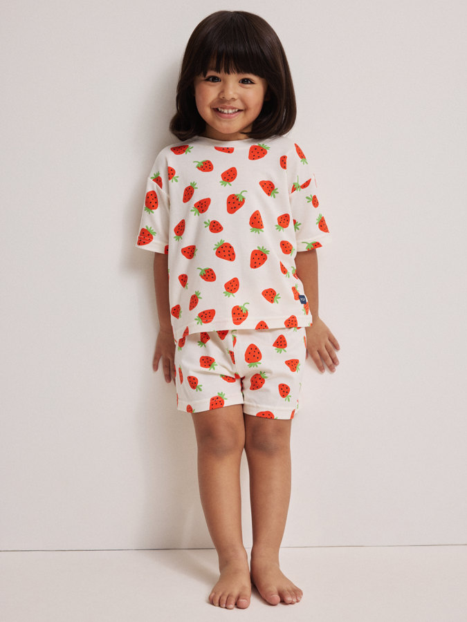 Kortärmad pyjamas jordgubbar Kortärmad pyjamas jordgubbar