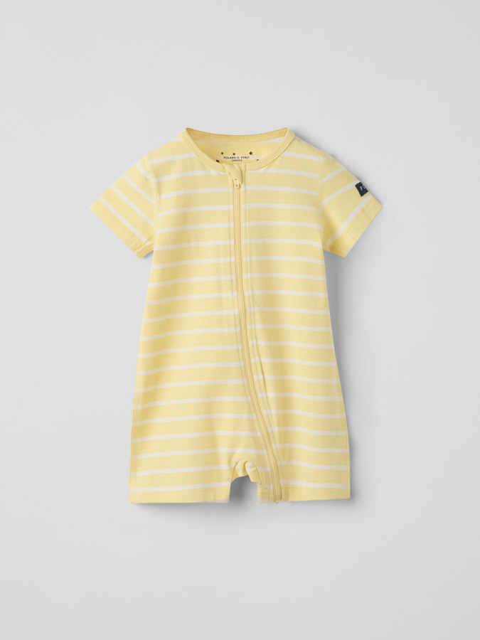 Kortärmad pyjamasoverall randig