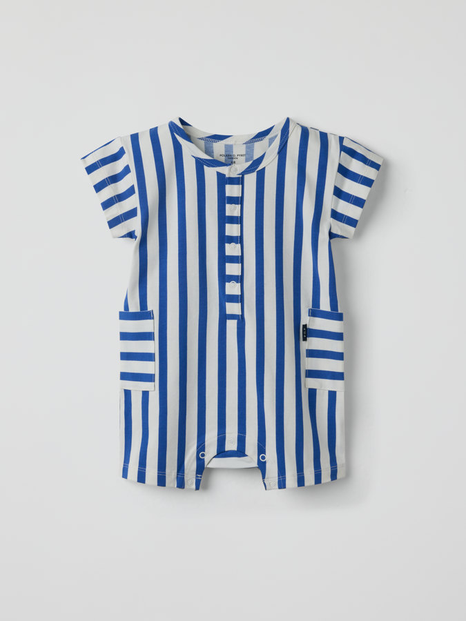 Kortärmad jumpsuit randig