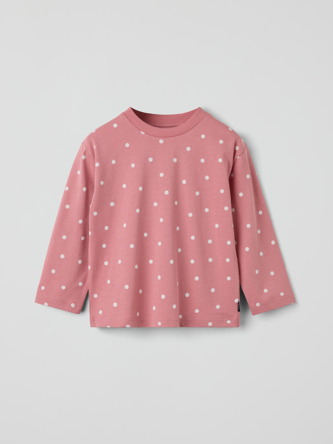 Långärmad t-shirt prickig