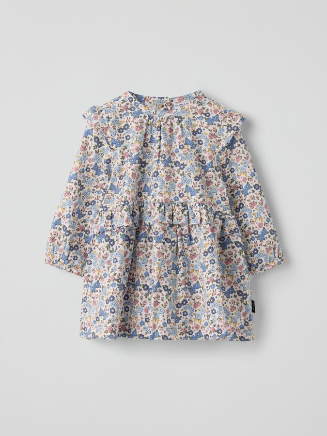 Långärmad klänning blommig baby